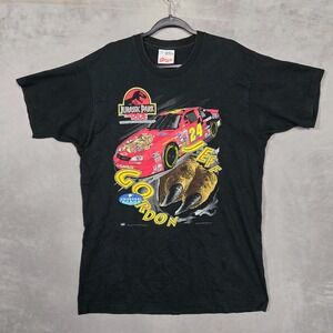 Vintage 1997 Jeff Gordon NASCAR Jurassic Park double sided AOP grapic T-shirt XL